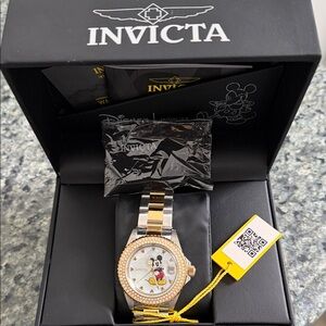 Invicta Two-Tone Gold and Silver Mickey Mouse Ladies Watch brand new